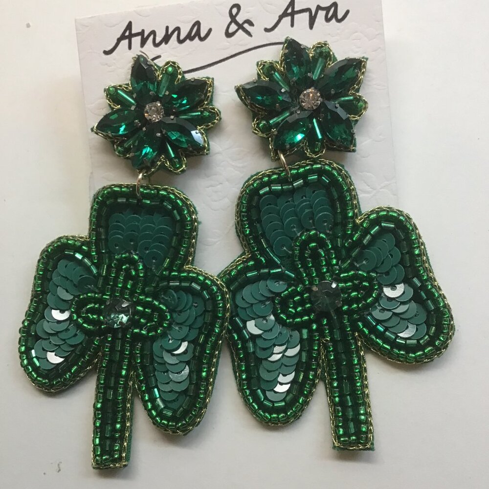 Anna & Ave New St Patrick's Day Clover Earrings